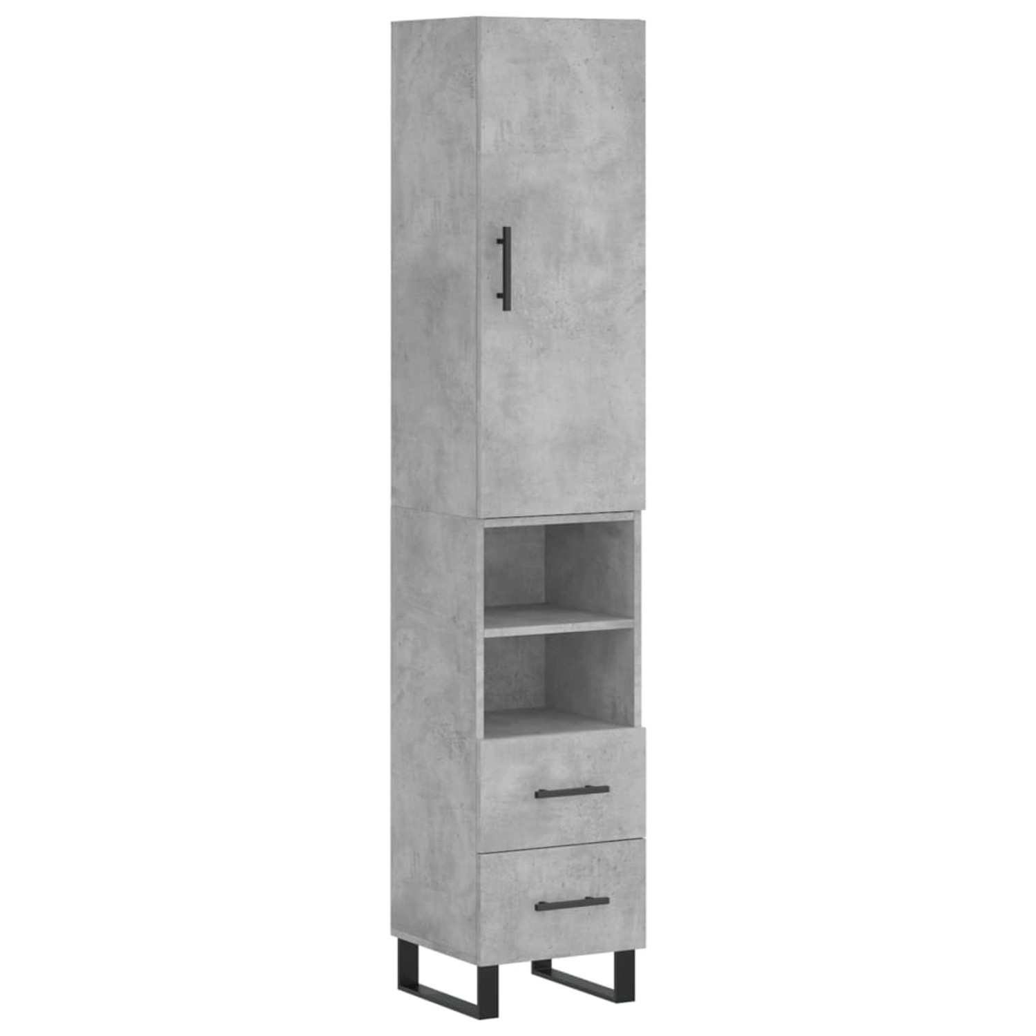 vidaXL Highboard Betongrau 34,5x34x180 cm Holzwerkstoff 3198941 von VIDAXL