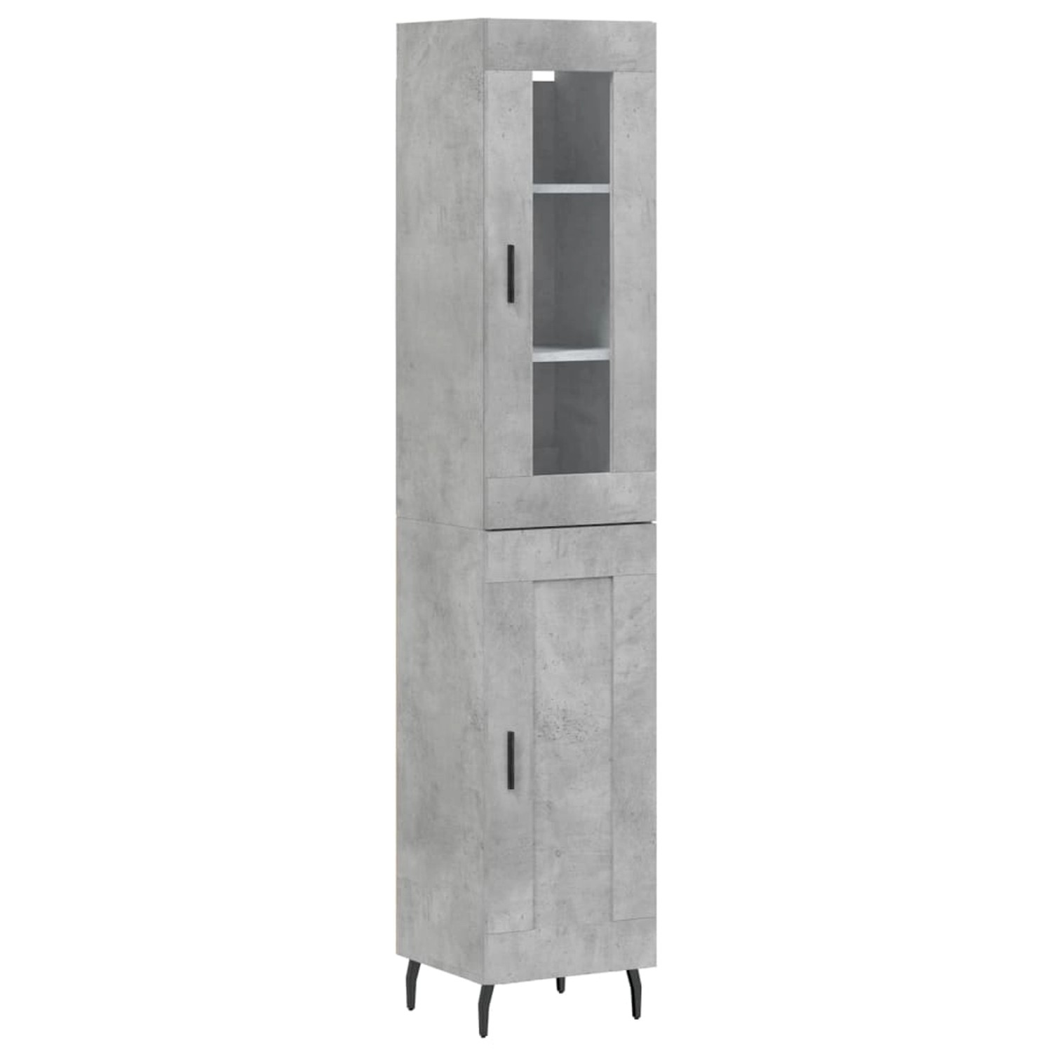 vidaXL Highboard Betongrau 34,5x34x180 cm Holzwerkstoff 3199509 von VIDAXL