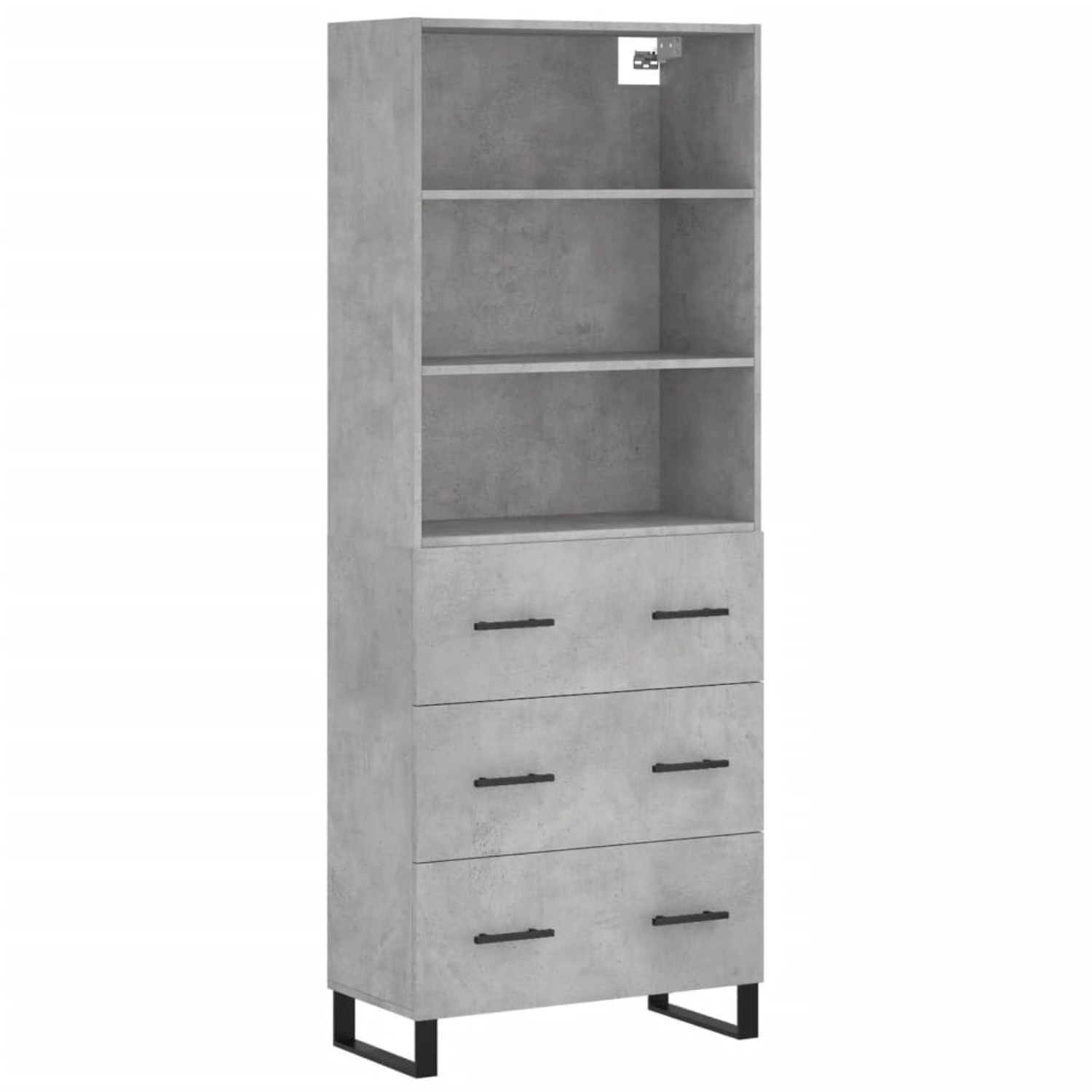 vidaXL Highboard Betongrau 69,5x34x180 cm Holzwerkstoff 3189409 von VIDAXL