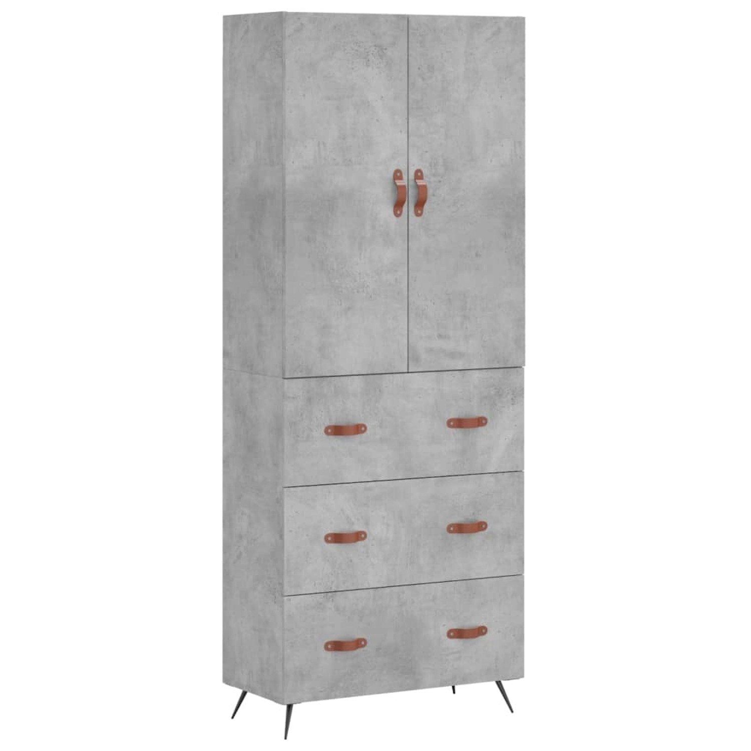 vidaXL Highboard Betongrau 69,5x34x180 cm Holzwerkstoff 3195823 von VIDAXL