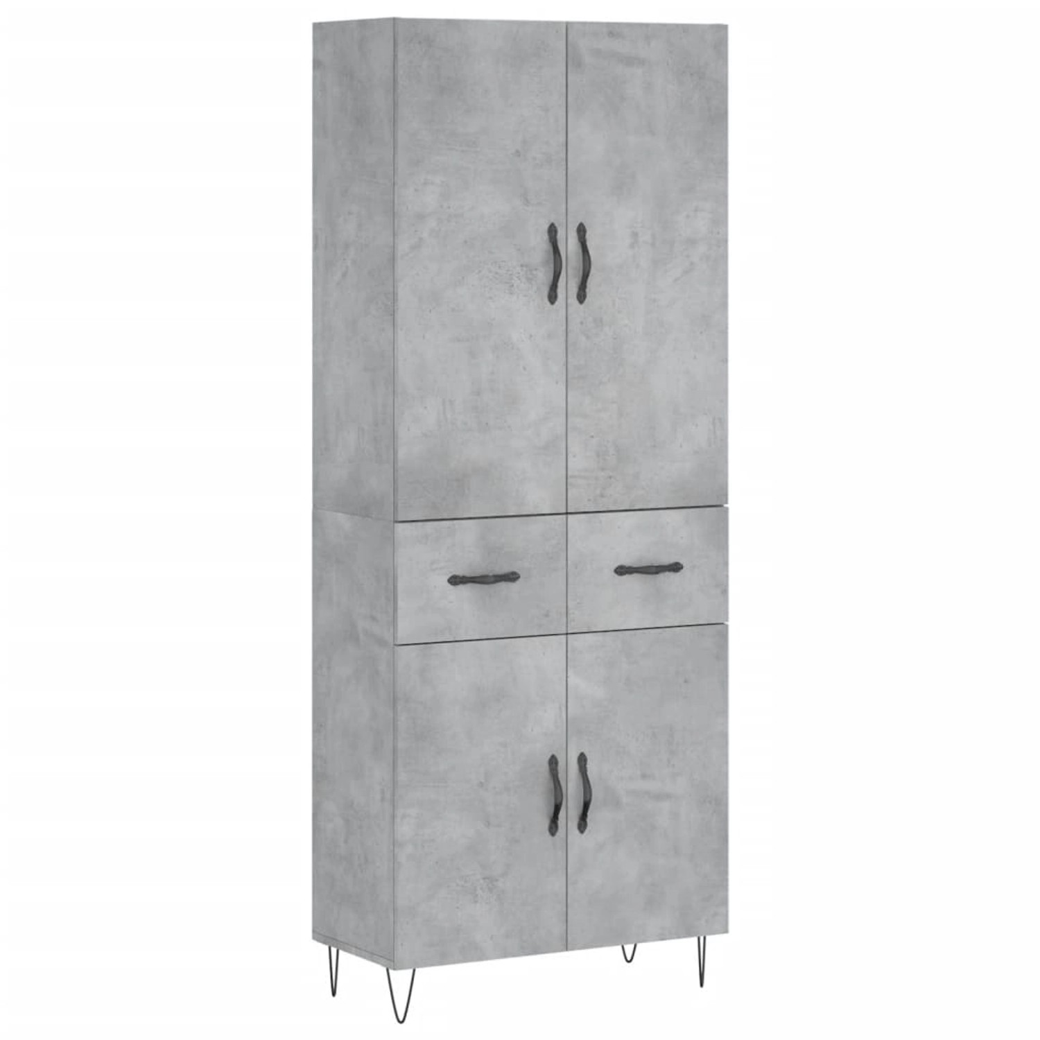 vidaXL Highboard Betongrau 69,5x34x180 cm Holzwerkstoff 3198181 von VIDAXL