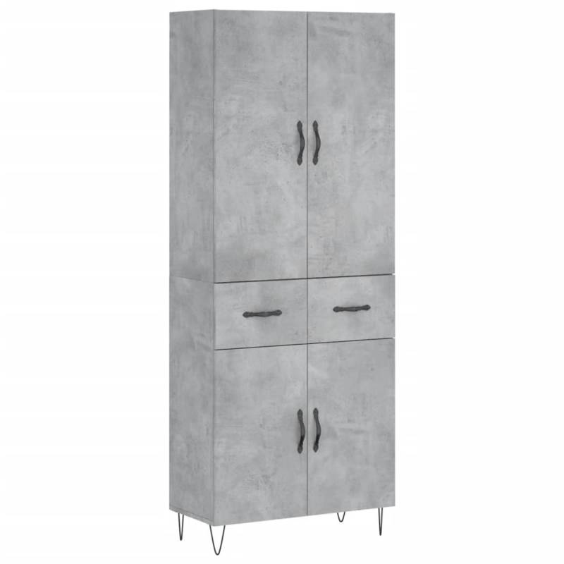 vidaXL Highboard Betongrau 69,5x34x180 cm Holzwerkstoff 3198181 von VIDAXL