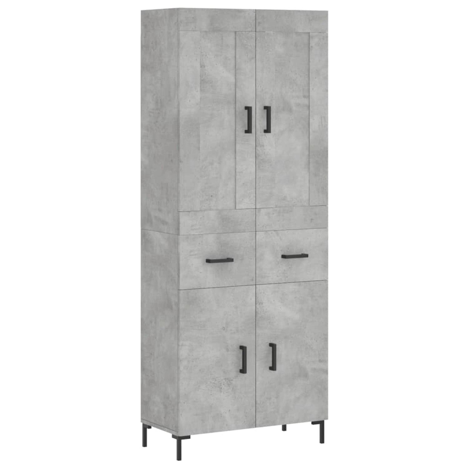 vidaXL Highboard Betongrau 69,5x34x180 cm Holzwerkstoff 3199877 von VIDAXL