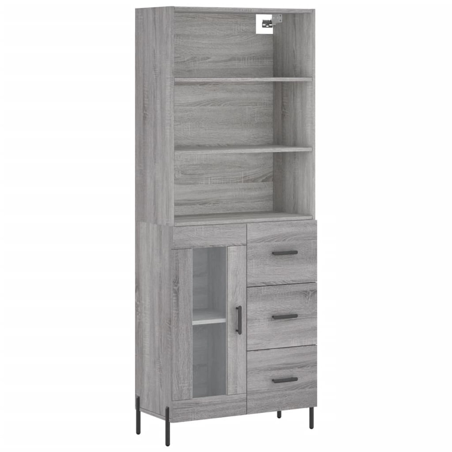 vidaXL Highboard Grau Sonoma 69,5x34x180 cm Holzwerkstoff 3189523 von VIDAXL