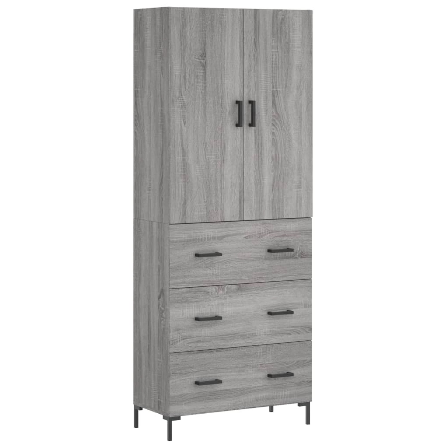 vidaXL Highboard Grau Sonoma 69,5x34x180 cm Holzwerkstoff 3195849 von VIDAXL
