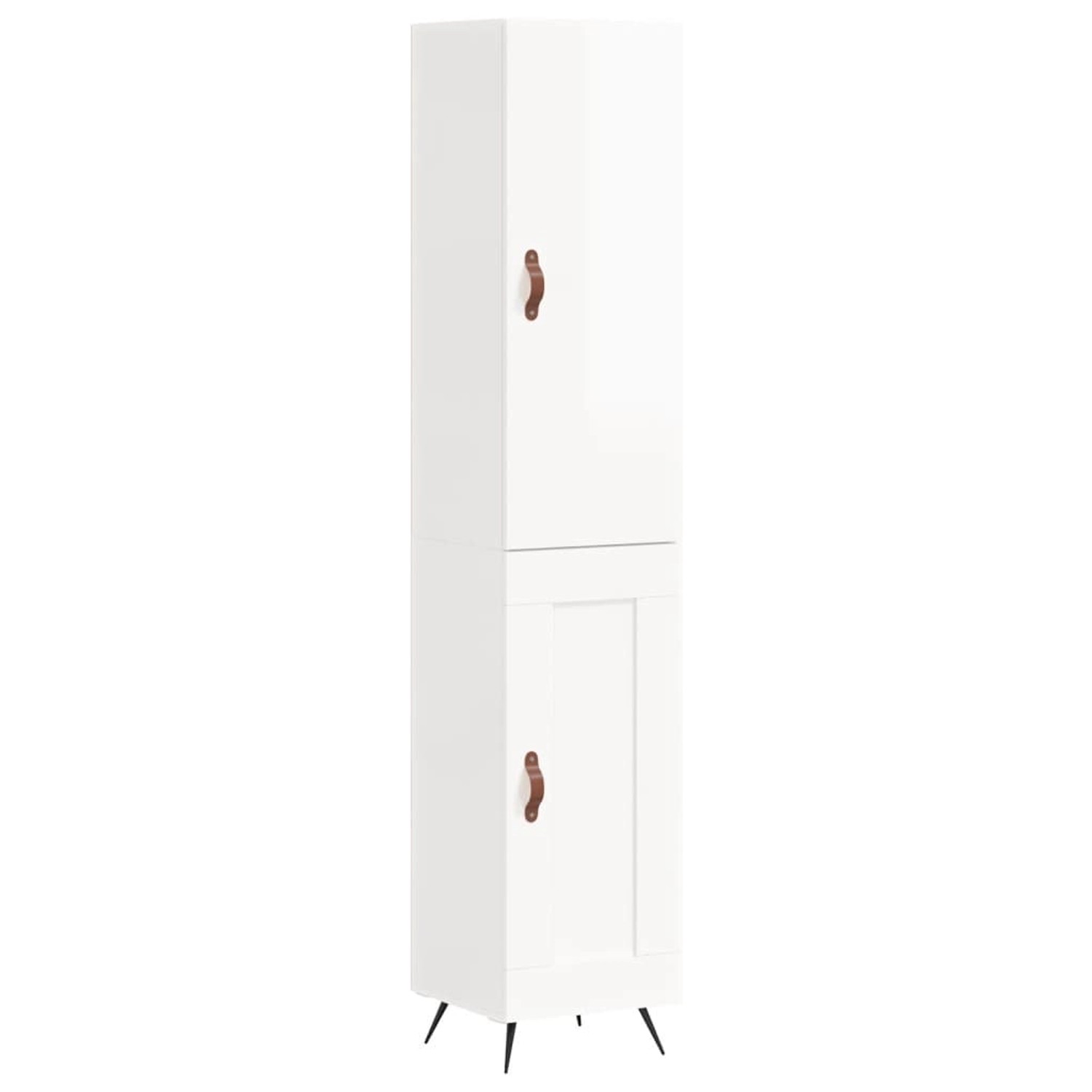 vidaXL Highboard Hochglanz-Weiß 34,5x34x180 cm Holzwerkstoff 3199083 von VIDAXL