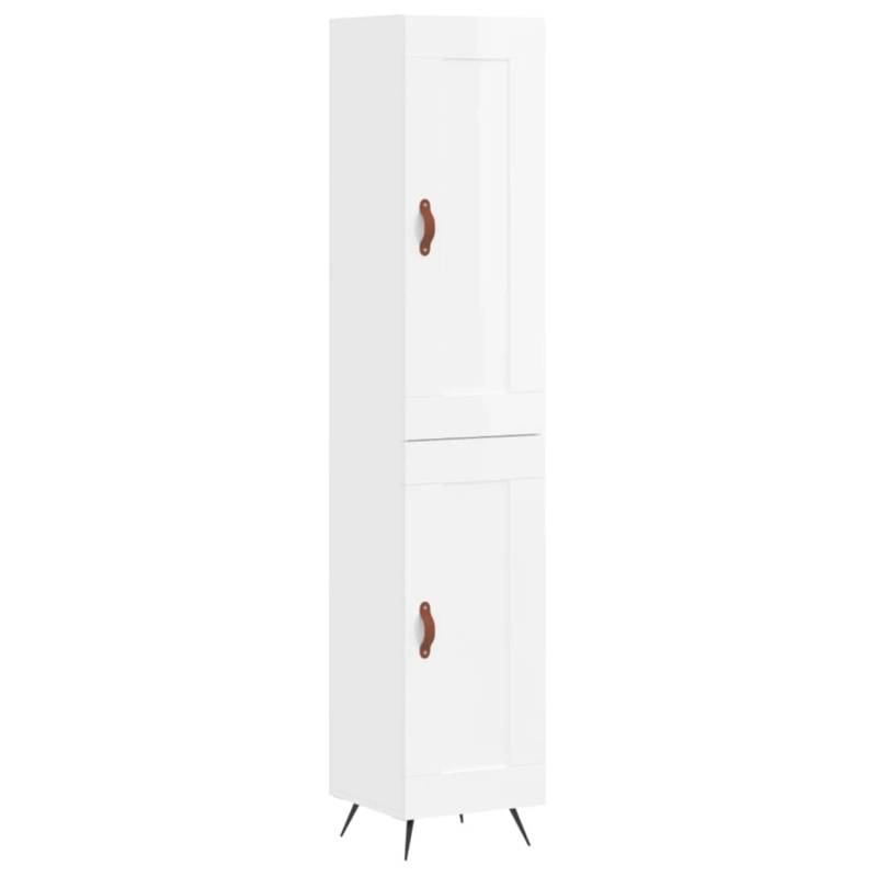 vidaXL Highboard Hochglanz-Weiß 34,5x34x180 cm Holzwerkstoff 3200427 von VIDAXL