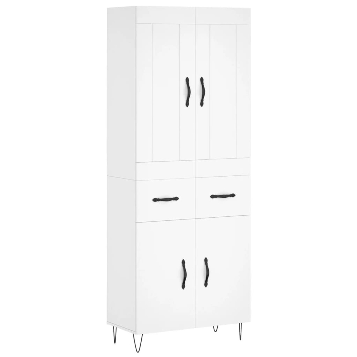 vidaXL Highboard Weiß 69,5x34x180 cm Holzwerkstoff 3199905 von VIDAXL