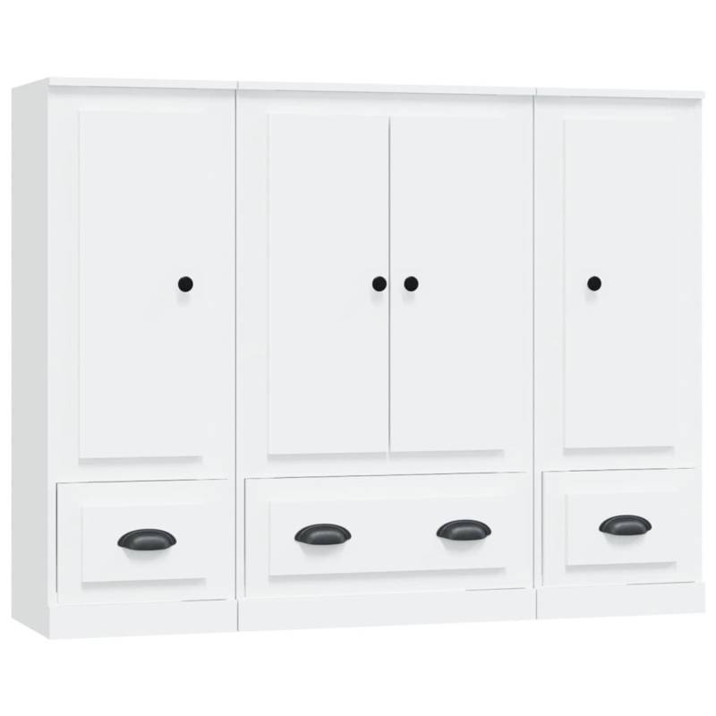 vidaXL Highboards 3 Stk. Weiß Holzwerkstoff Modell 1 von VIDAXL