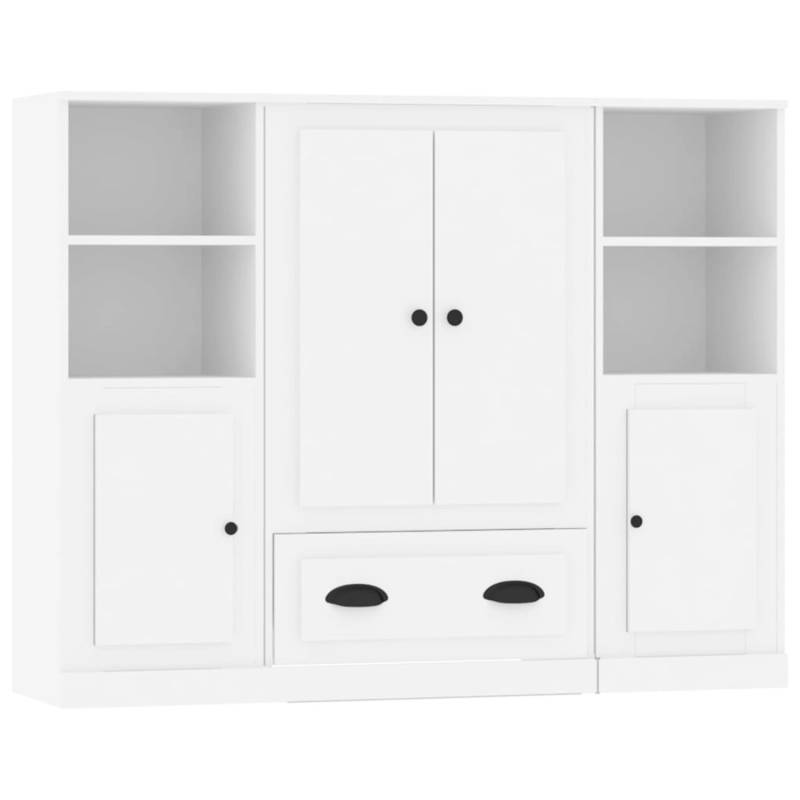 vidaXL Highboards 3 Stk. Weiß Holzwerkstoff Modell 3 von VIDAXL