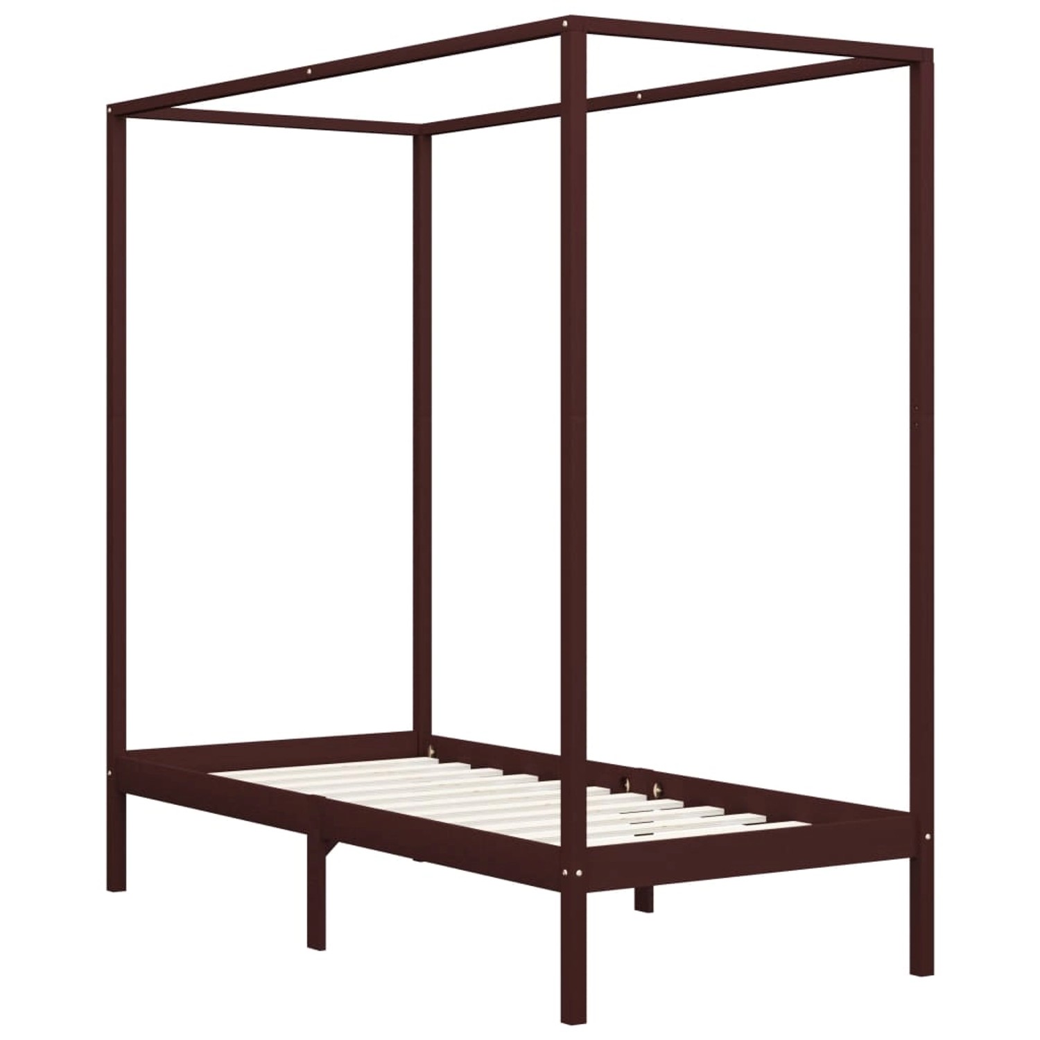 vidaXL Himmelbett-Gestell Dunkelbraun Massivholz Kiefer 100 x 200 cm617275 vidaXL Himmelbett-Gestell Dunkelbraun Massivholz Kiefer 100 x 200 cm617275 von VIDAXL