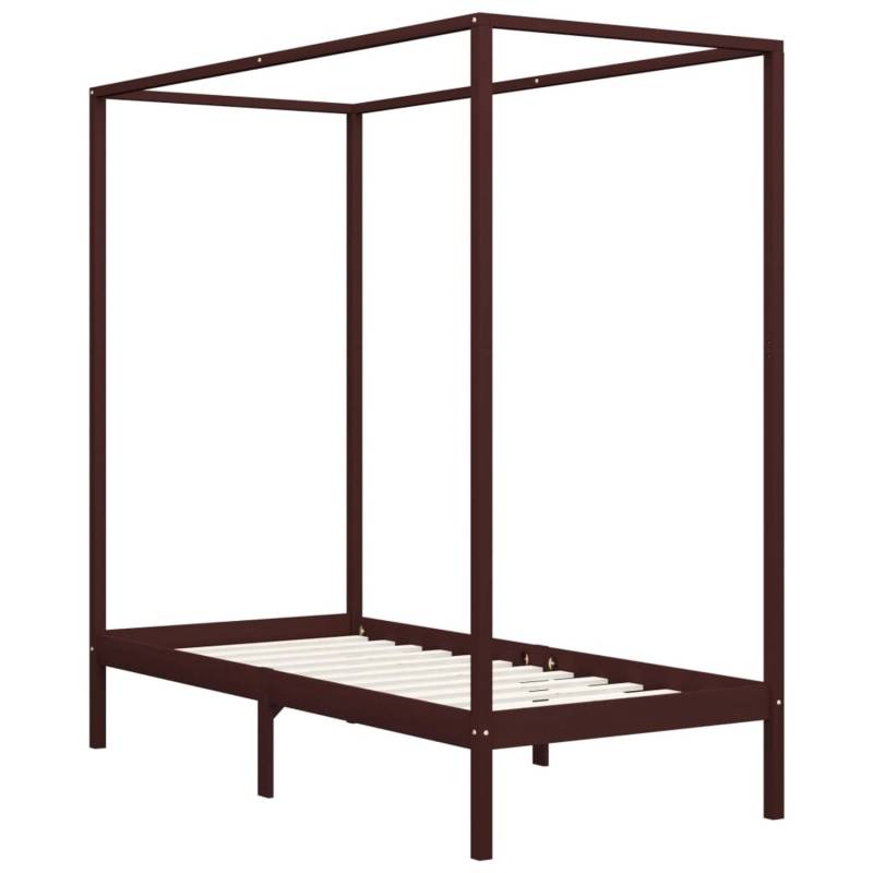 vidaXL Himmelbett-Gestell Dunkelbraun Massivholz Kiefer 100 x 200 cm617275 von VIDAXL
