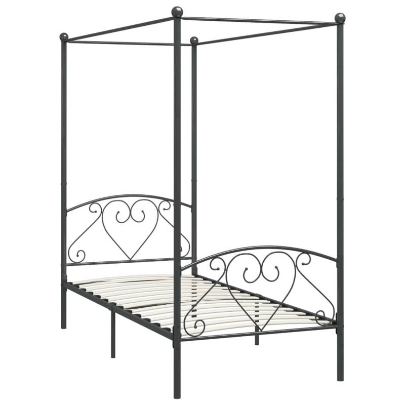 vidaXL Himmelbett-Gestell Grau Metall 100 x 200 cm618210 von VIDAXL