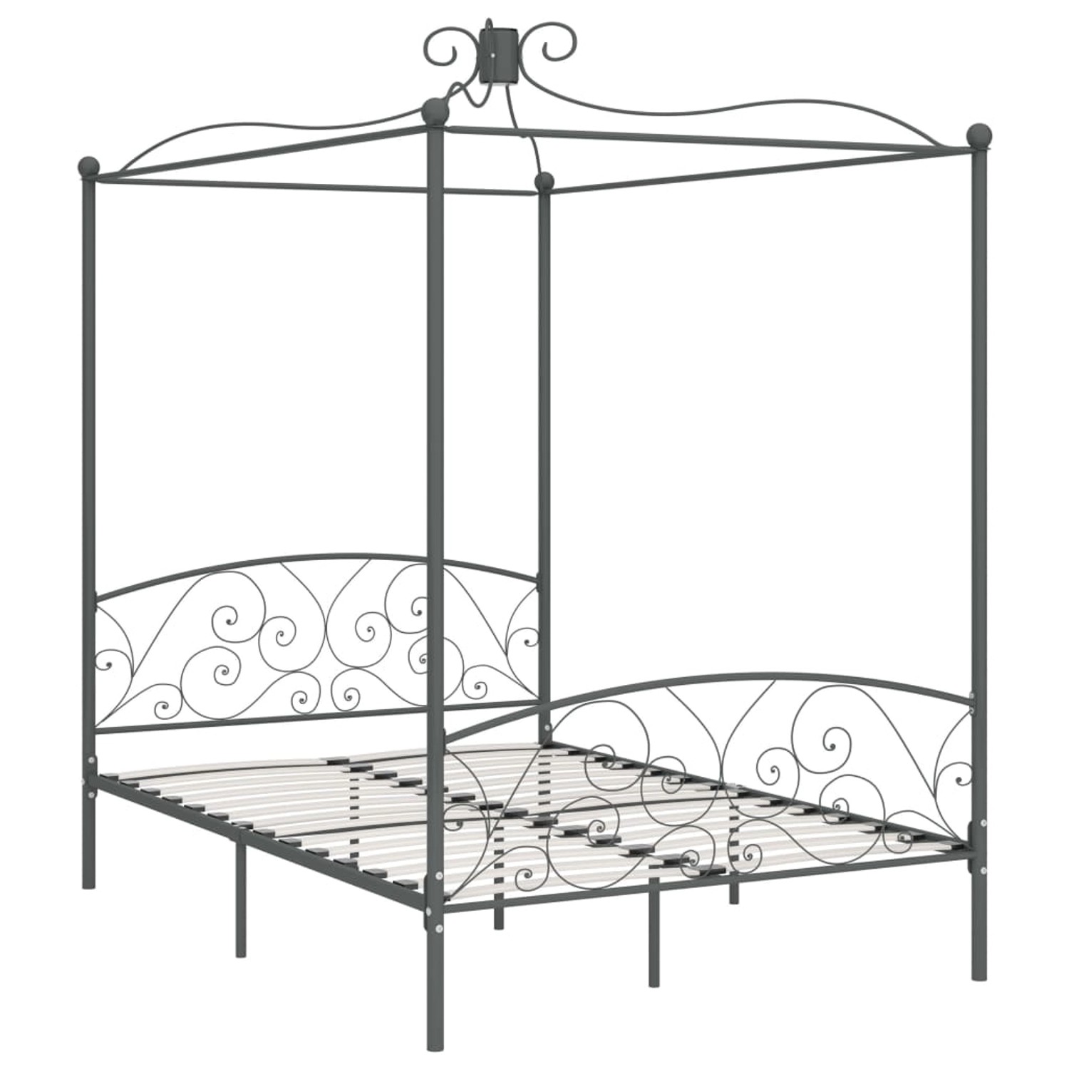 vidaXL Himmelbett-Gestell Grau Metall 120 x 200 cm618251 vidaXL Himmelbett-Gestell Grau Metall 120 x 200 cm618251 von VIDAXL