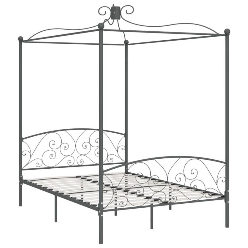 vidaXL Himmelbett-Gestell Grau Metall 120 x 200 cm618251 von VIDAXL