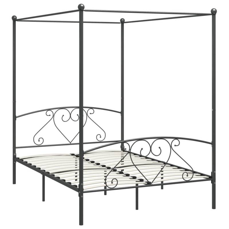 vidaXL Himmelbett-Gestell Grau Metall 140 x 200 cm618212 vidaXL Himmelbett-Gestell Grau Metall 140 x 200 cm618212 von VIDAXL