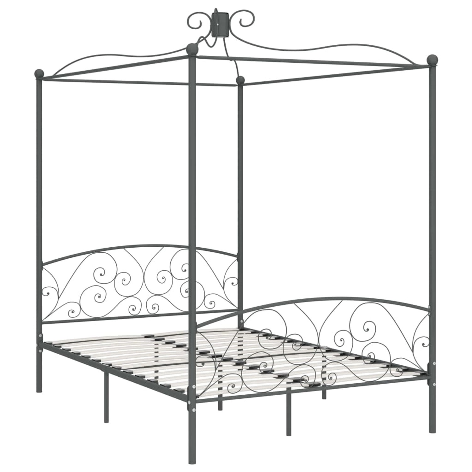 vidaXL Himmelbett-Gestell Grau Metall 140 x 200 cm618252 vidaXL Himmelbett-Gestell Grau Metall 140 x 200 cm618252 von VIDAXL
