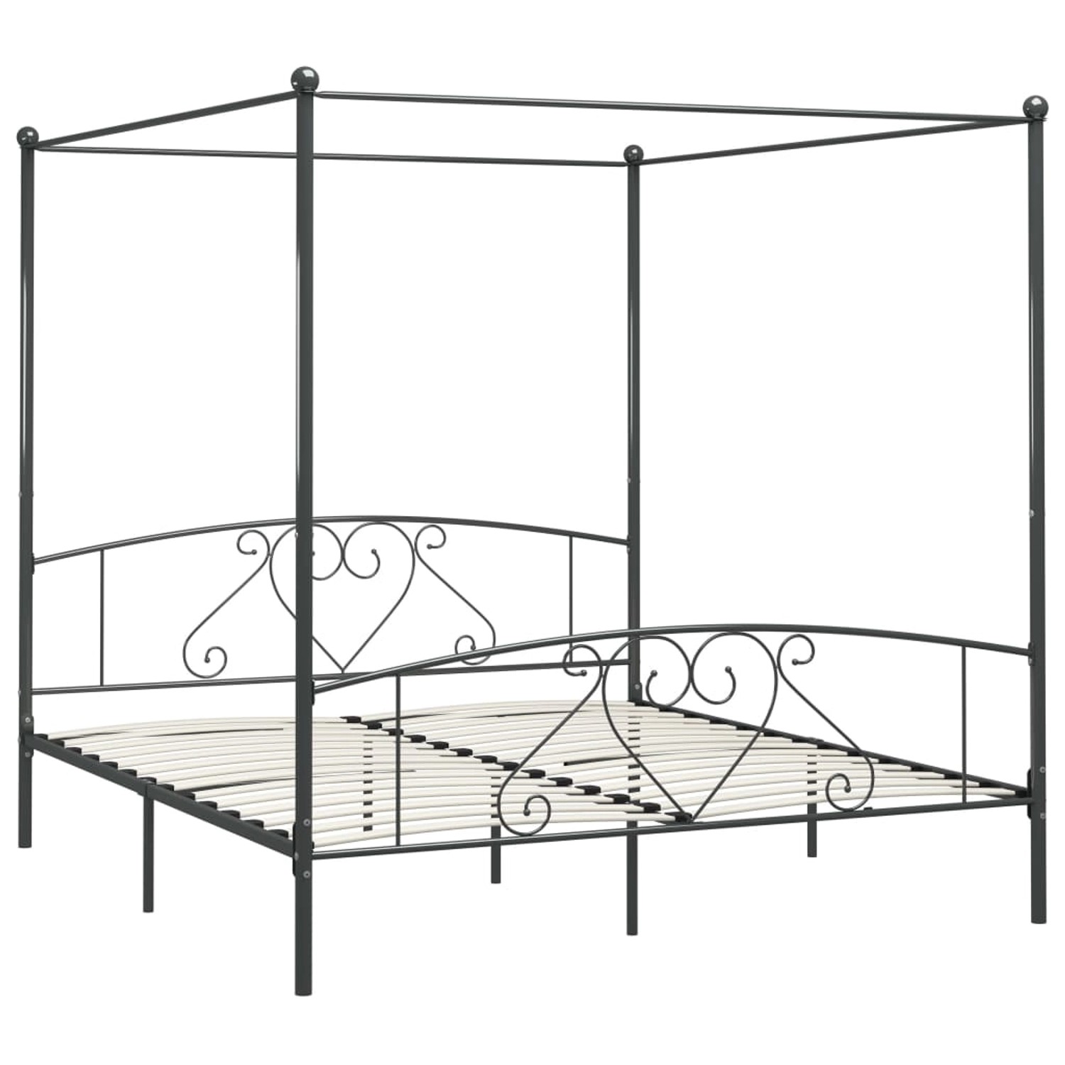 vidaXL Himmelbett-Gestell Grau Metall 180 x 200 cm618214 vidaXL Himmelbett-Gestell Grau Metall 180 x 200 cm618214 von VIDAXL