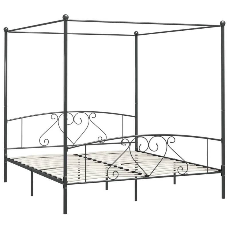 vidaXL Himmelbett-Gestell Grau Metall 180 x 200 cm618214 von VIDAXL