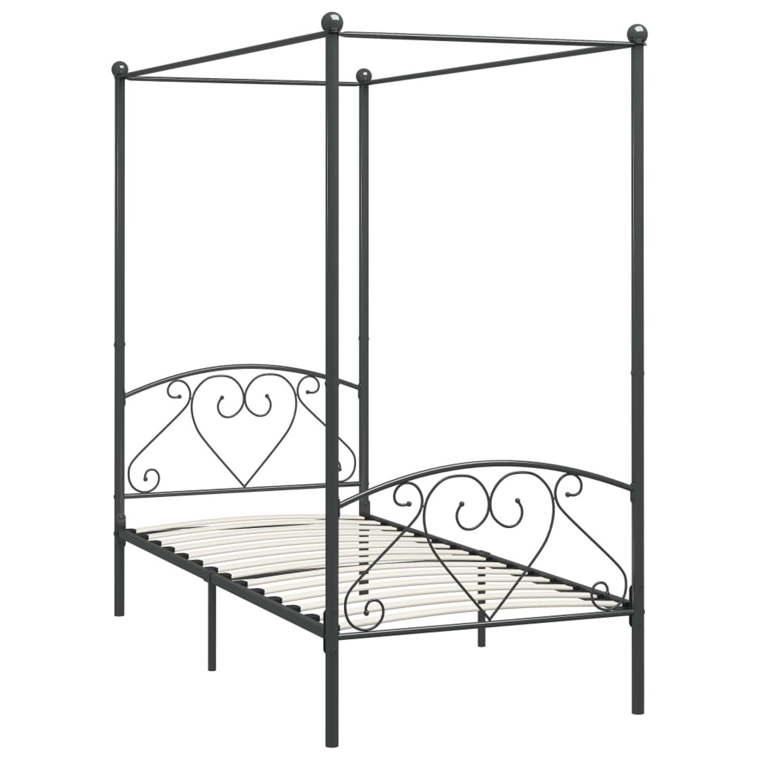 vidaXL Himmelbett-Gestell Grau Metall 90 x 200 cm618209 vidaXL Himmelbett-Gestell Grau Metall 90 x 200 cm618209 von VIDAXL