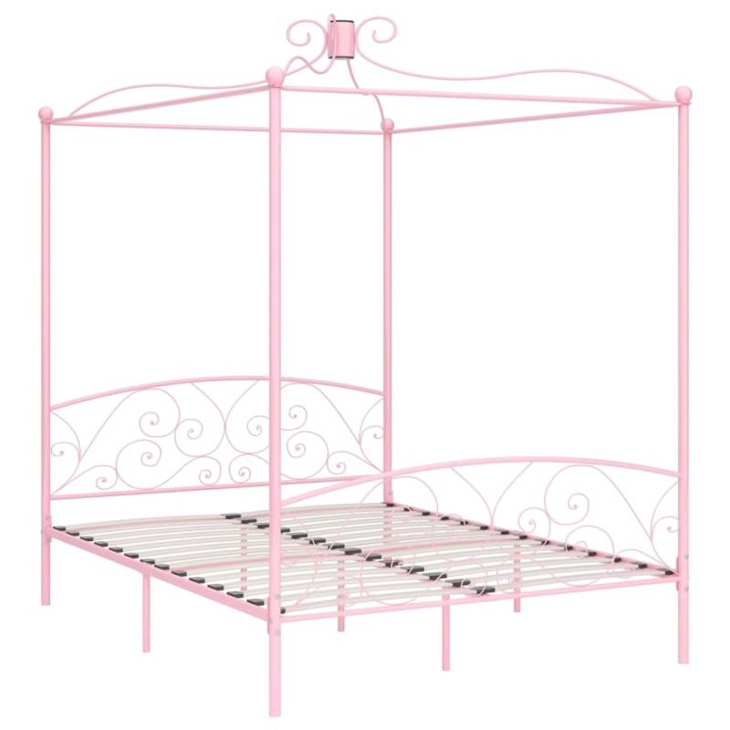 vidaXL Himmelbett-Gestell Rosa Metall 160 x 200 cm618259 von VIDAXL