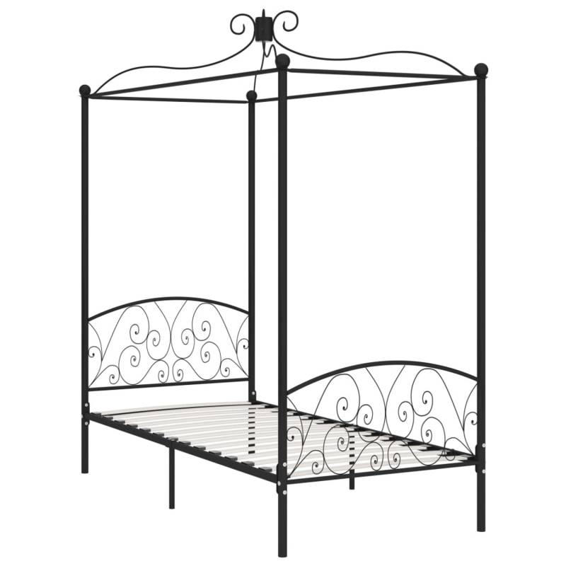 vidaXL Himmelbett-Gestell Schwarz Metall 100 x 200 cm618244 von VIDAXL