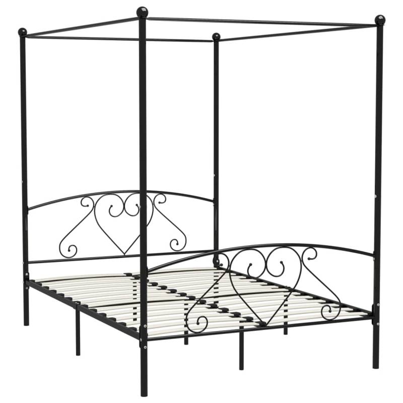 vidaXL Himmelbett-Gestell Schwarz Metall 140 x 200 cm618205 von VIDAXL