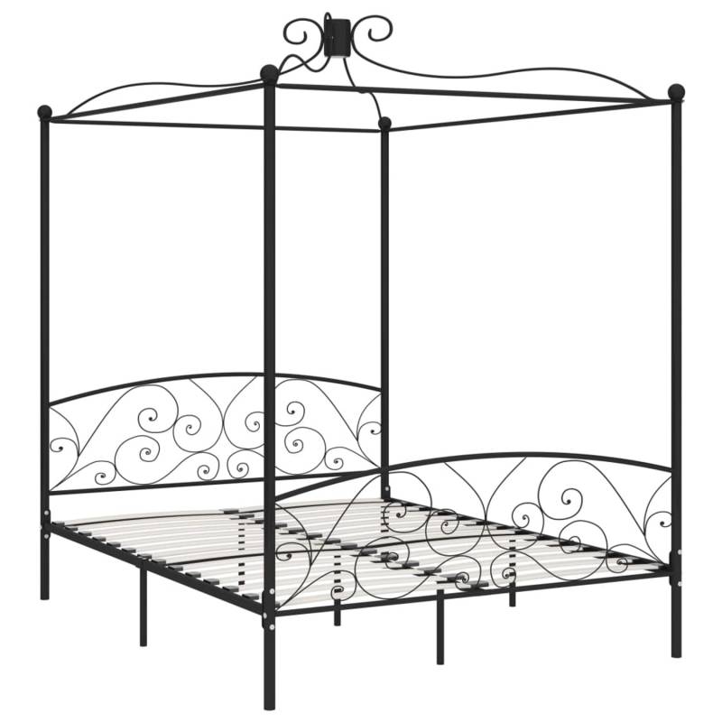vidaXL Himmelbett-Gestell Schwarz Metall 180 x 200 cm618248 von VIDAXL