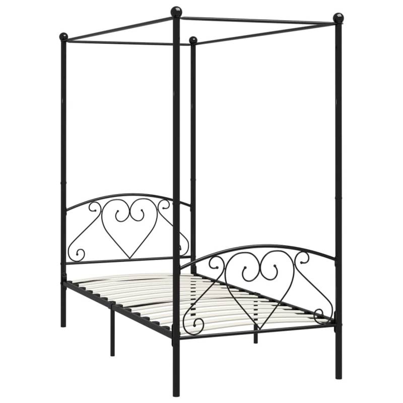 vidaXL Himmelbett-Gestell Schwarz Metall 90 x 200 cm618202 von VIDAXL