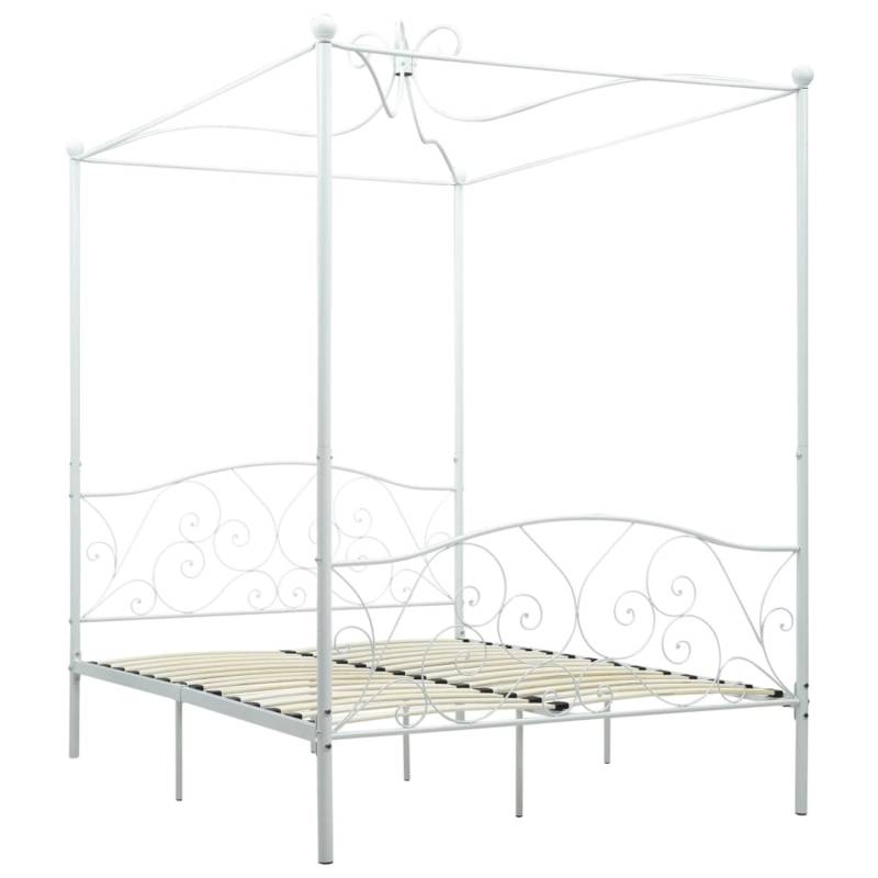 vidaXL Himmelbett-Gestell Weiß Metall 120 x 200 cm618239 von VIDAXL