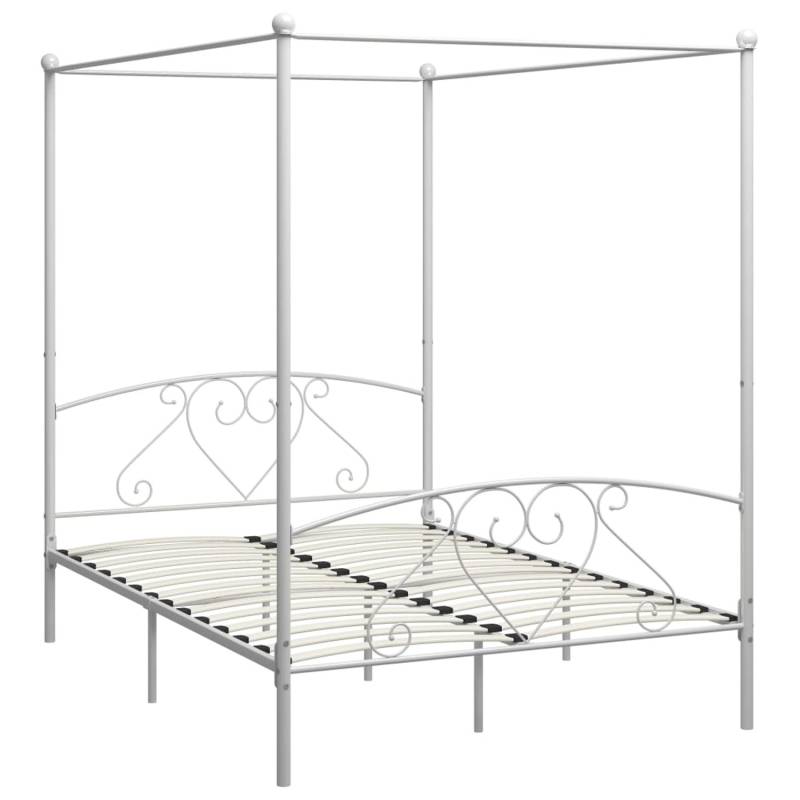 vidaXL Himmelbett-Gestell Weiß Metall 140 x 200 cm618198 von VIDAXL