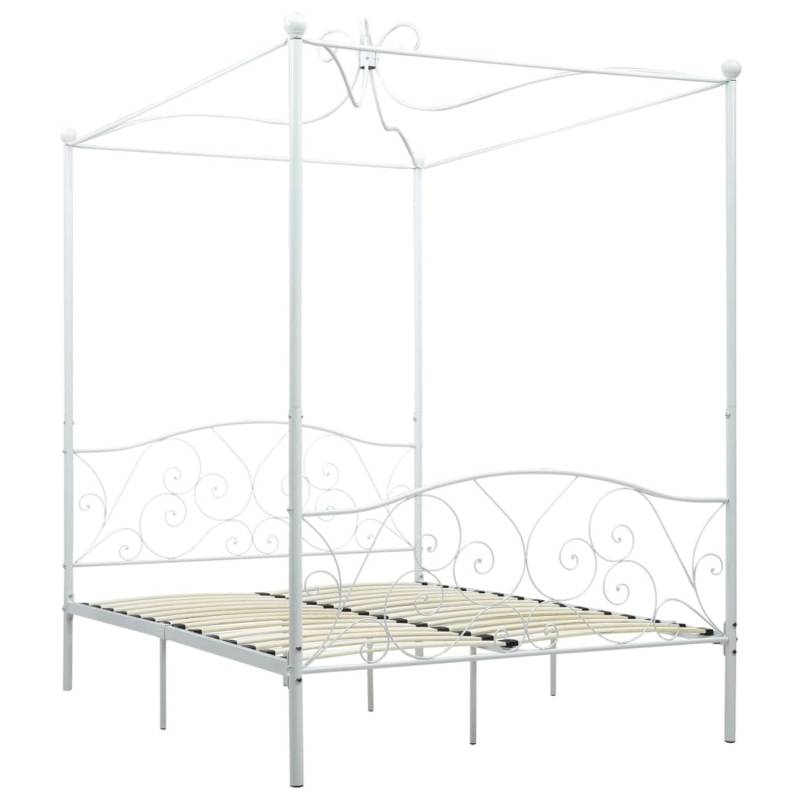 vidaXL Himmelbett-Gestell Weiß Metall 140 x 200 cm618240 von VIDAXL