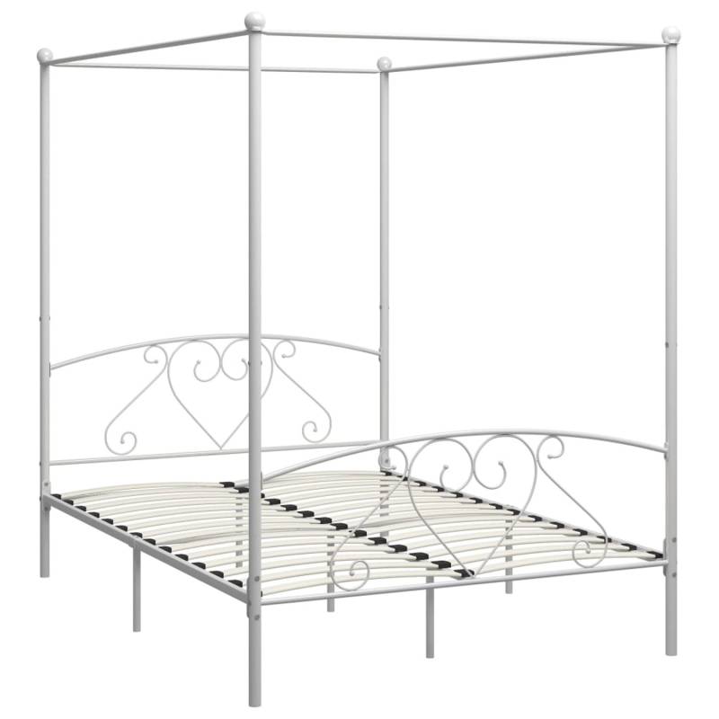 vidaXL Himmelbett-Gestell Weiß Metall 160 x 200 cm618199 von VIDAXL