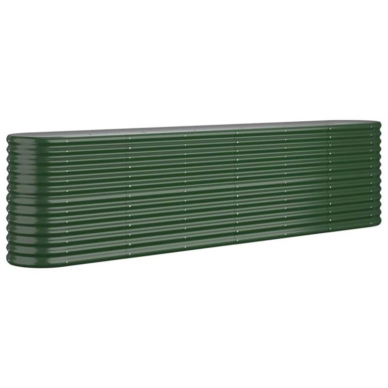 vidaXL Hochbeet Pulverbeschichteter Stahl 260x40x68 cm Grün 1094592 von VIDAXL