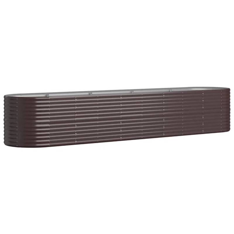 vidaXL Hochbeet Pulverbeschichteter Stahl 368x80x68 cm Braun 1096940 von VIDAXL