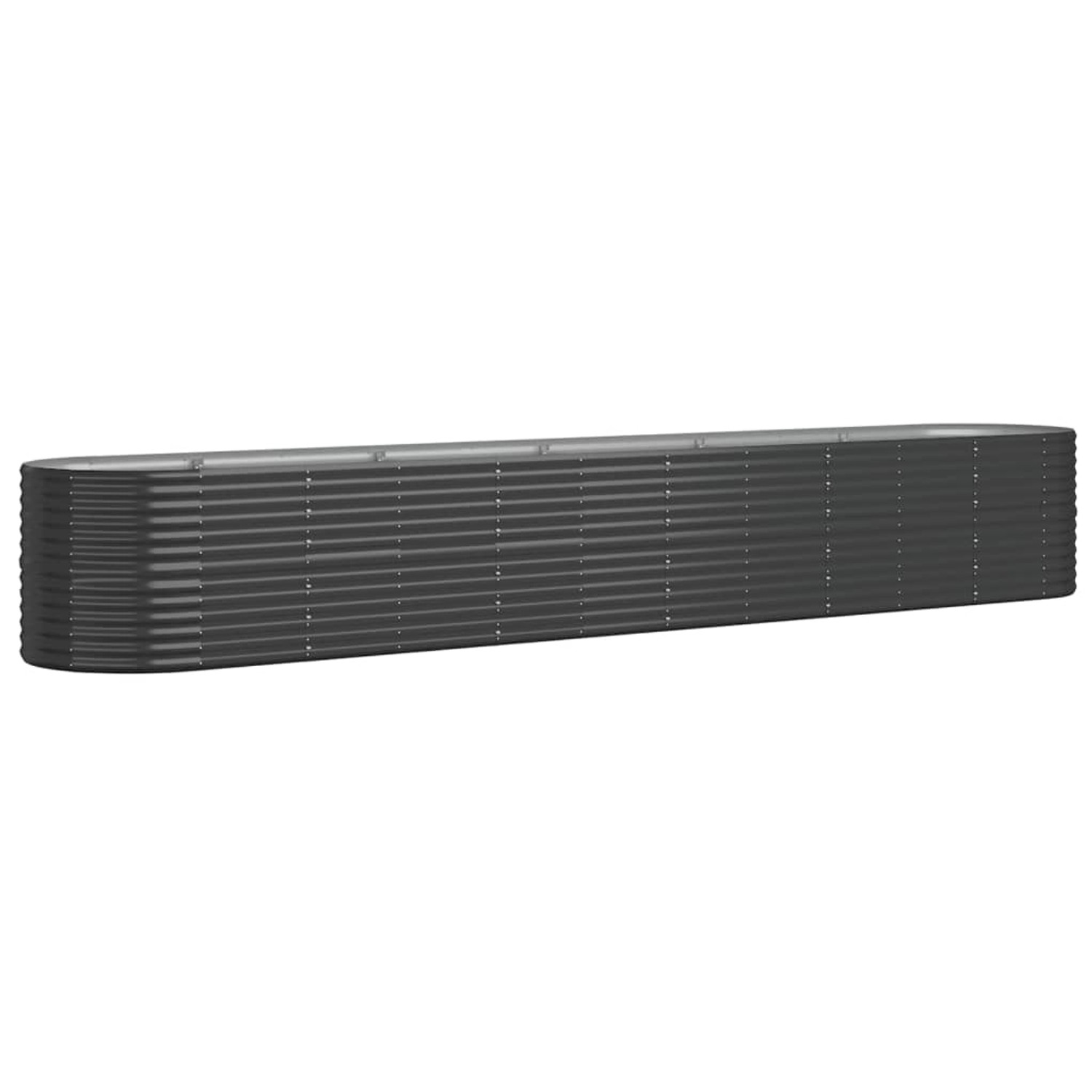 vidaXL Hochbeet Pulverbeschichteter Stahl 440x80x68 cm Anthrazit 1096982 von VIDAXL