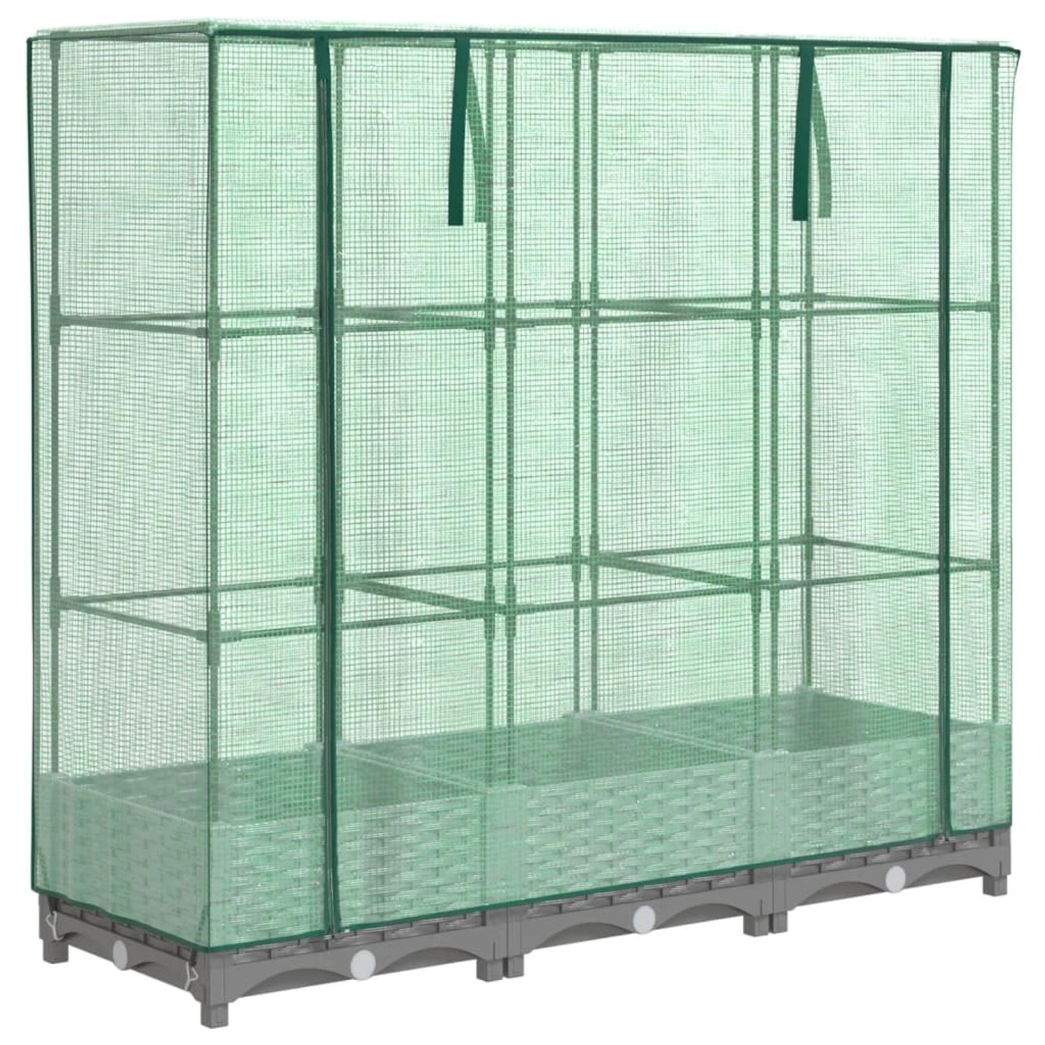 vidaXL Hochbeet mit Gewächshaus-Aufsatz Rattan-Optik 120x40x123 cm 2146008 vidaXL Hochbeet mit Gewächshaus-Aufsatz Rattan-Optik 120x40x123 cm 2146008 von VIDAXL