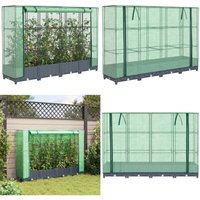 vidaXL Hochbeet mit Gewächshaus-Aufsatz Rattan-Optik 160x40x123 cm von VIDAXL