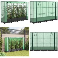 vidaXL Hochbeet mit Gewächshaus-Aufsatz Rattan-Optik 160x40x123 cm von VIDAXL