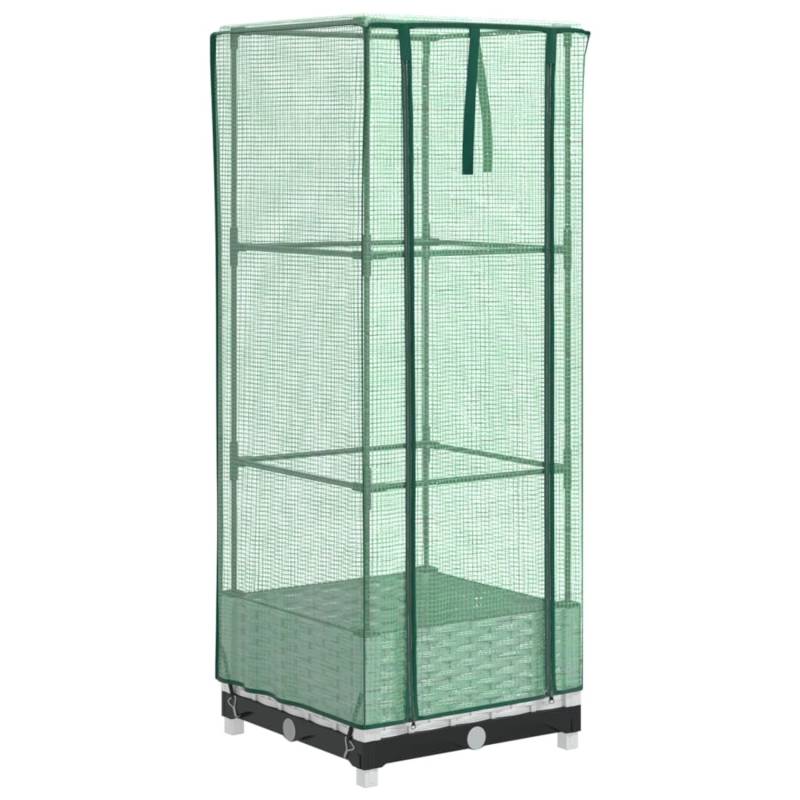 vidaXL Hochbeet mit Gewächshaus-Aufsatz Rattan-Optik 40x40x123 cm 2150871 von VIDAXL