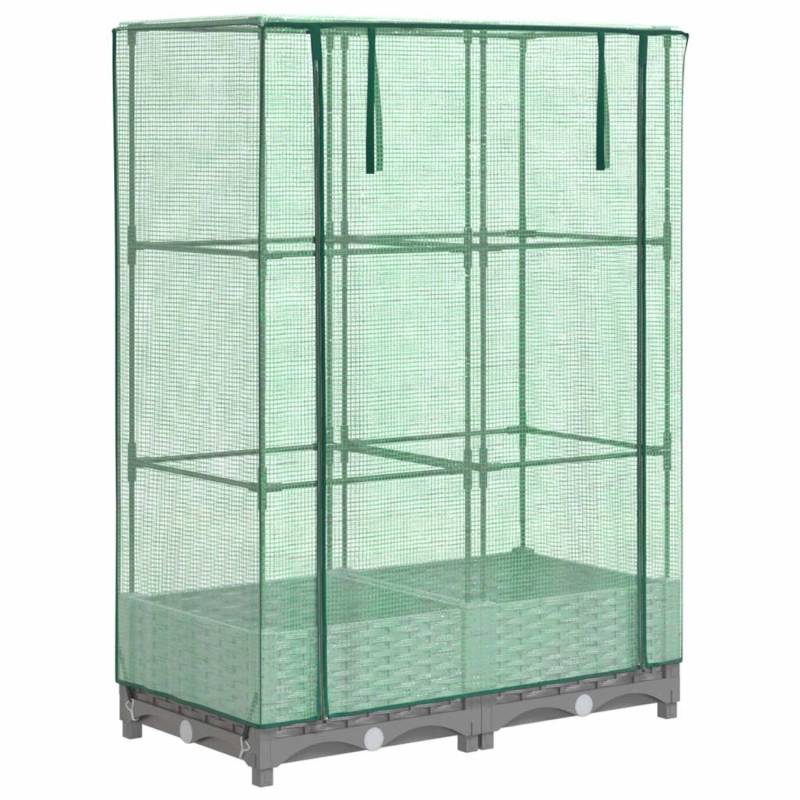 vidaXL Hochbeet mit Gewächshaus-Aufsatz Rattan-Optik 80x40x123 cm 2163962 von VIDAXL