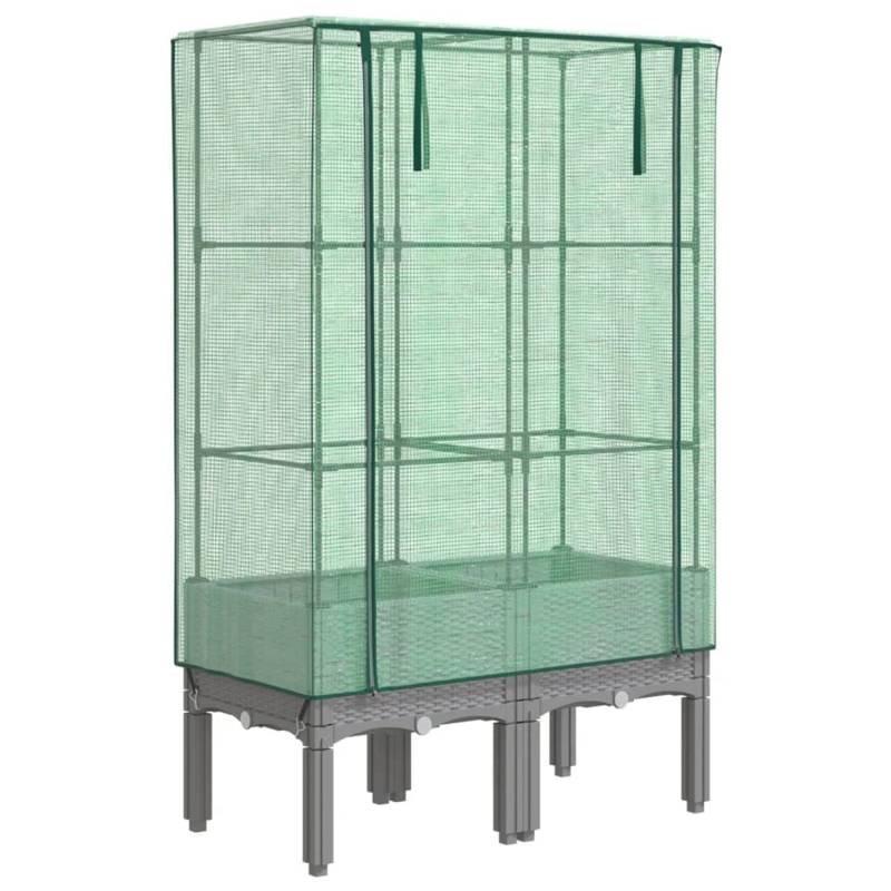 vidaXL Hochbeet mit Gewächshaus-Aufsatz Rattan-Optik 80x40x140 cm 2150745 von VIDAXL