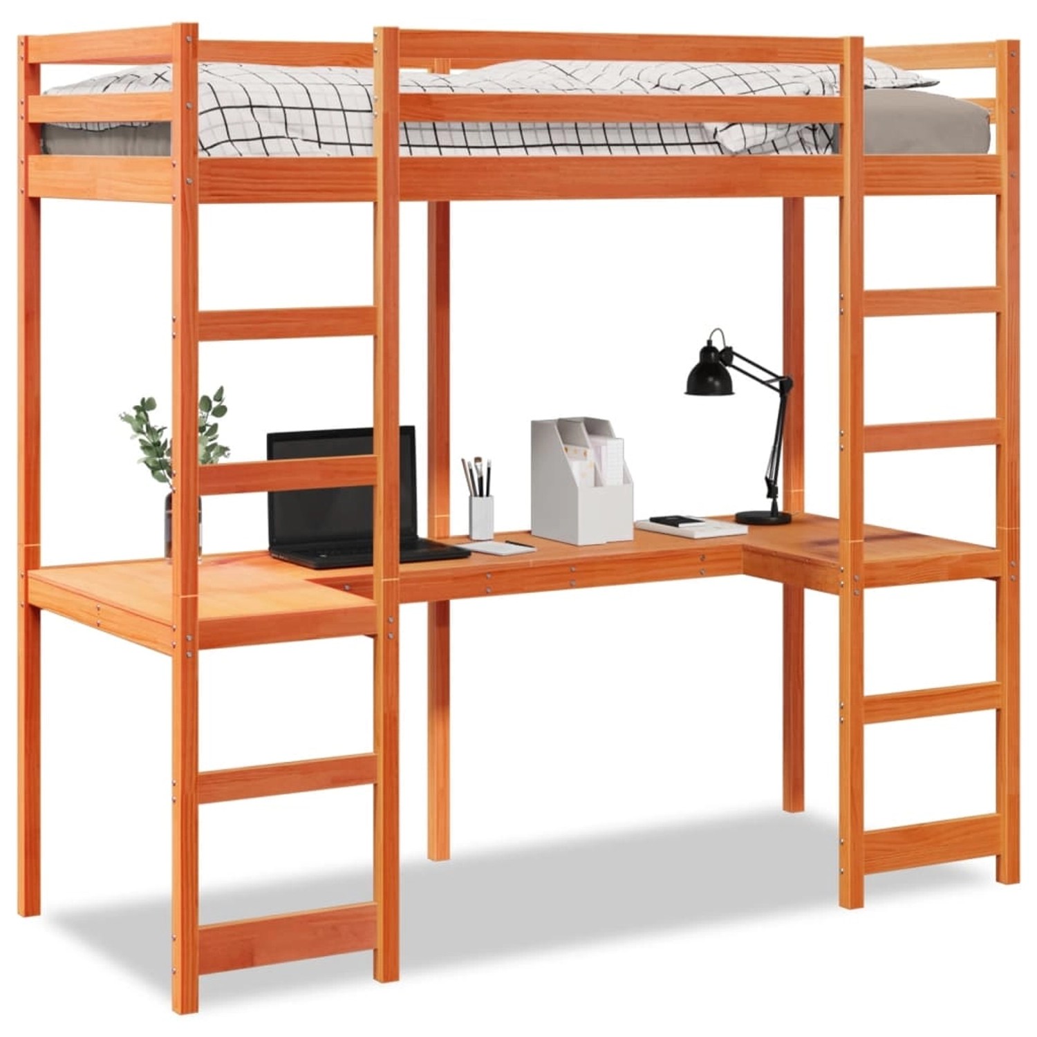 vidaXL Hochbett ohne Matratze Wachsbraun 80x200 cm Massivholz Kiefer 3308570 vidaXL Hochbett ohne Matratze Wachsbraun 80x200 cm Massivholz Kiefer 3308570 von VIDAXL