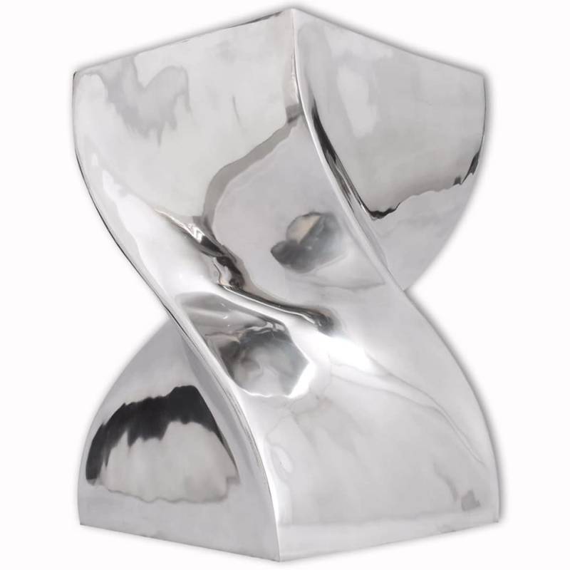 vidaXL Hocker/Beistelltisch Verdrehte Form Silbern Aluminium von VIDAXL
