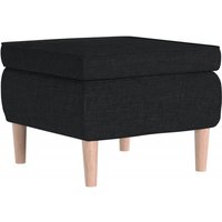 Bonnevie - Hocker mit Holzbeinen Schwarz Stoff vidaXL867282 von BONNEVIE