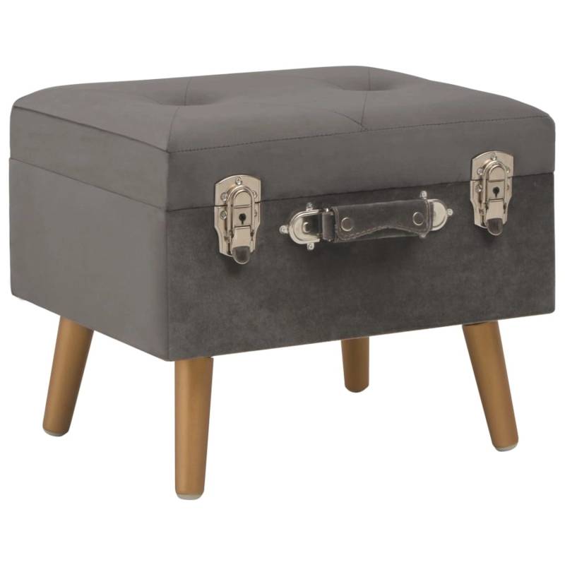 vidaXL Hocker mit Stauraum 3 Stk. Grau Samt von VIDAXL