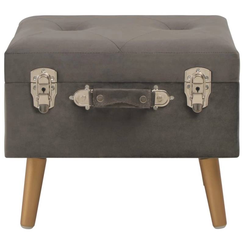 vidaXL Hocker mit Stauraum 40 cm Grau Samt von VIDAXL