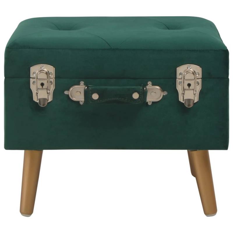 vidaXL Hocker mit Stauraum 40 cm Grün Samt von VIDAXL