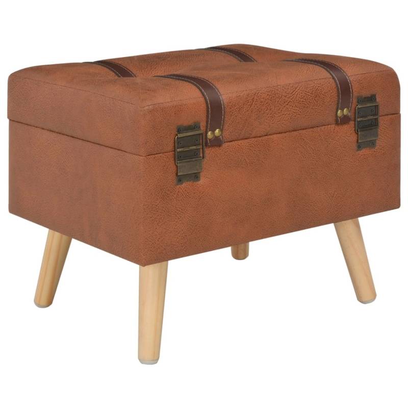 vidaXL Hocker mit Stauraum 40 cm Hellbraun Kunstleder von VIDAXL