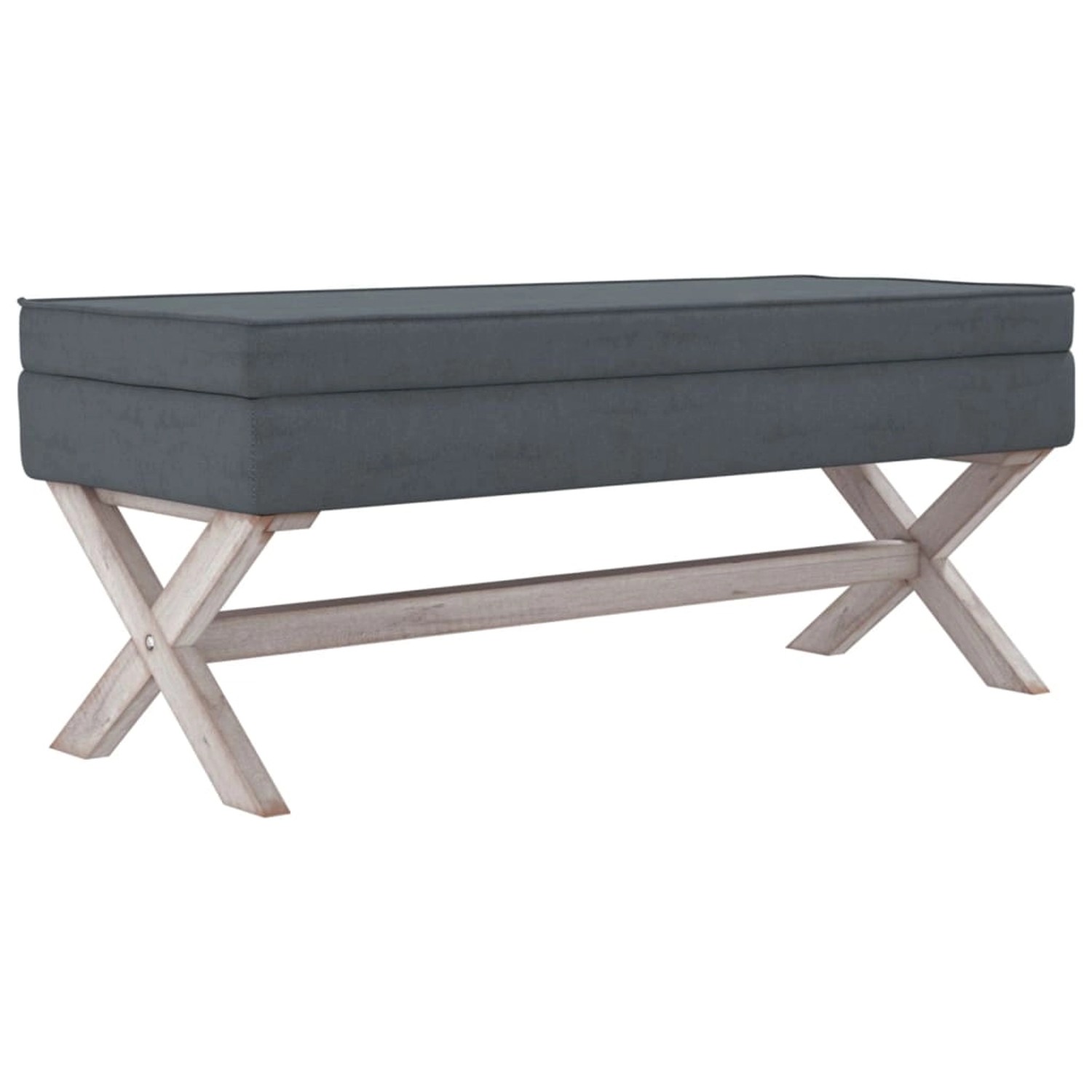 vidaXL Hocker mit Stauraum Dunkelgrau 110x45x49 cm Samt vidaXL Hocker mit Stauraum Dunkelgrau 110x45x49 cm Samt von VIDAXL